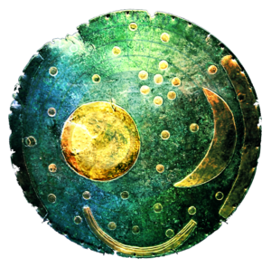The sky disk of Nebra (Germany) dated to 1600 BC is the first scientific confirmed depiction of the annual solstice rhythmic.