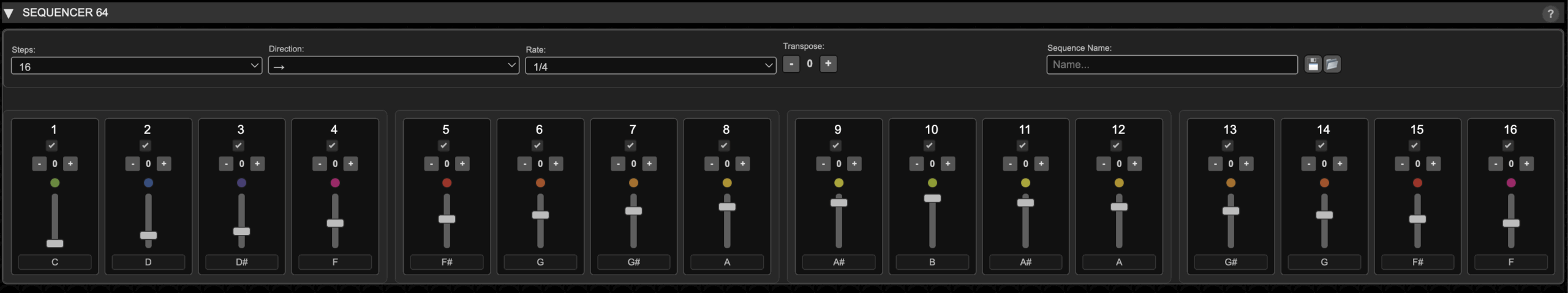 The SEQUENCER 64 Row
