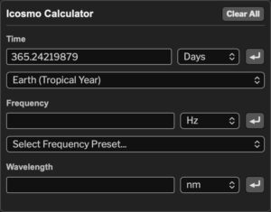 Icosmo Calculator Input Panel