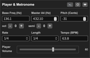 Icosmo audio-player, metronome, and heartbeat.