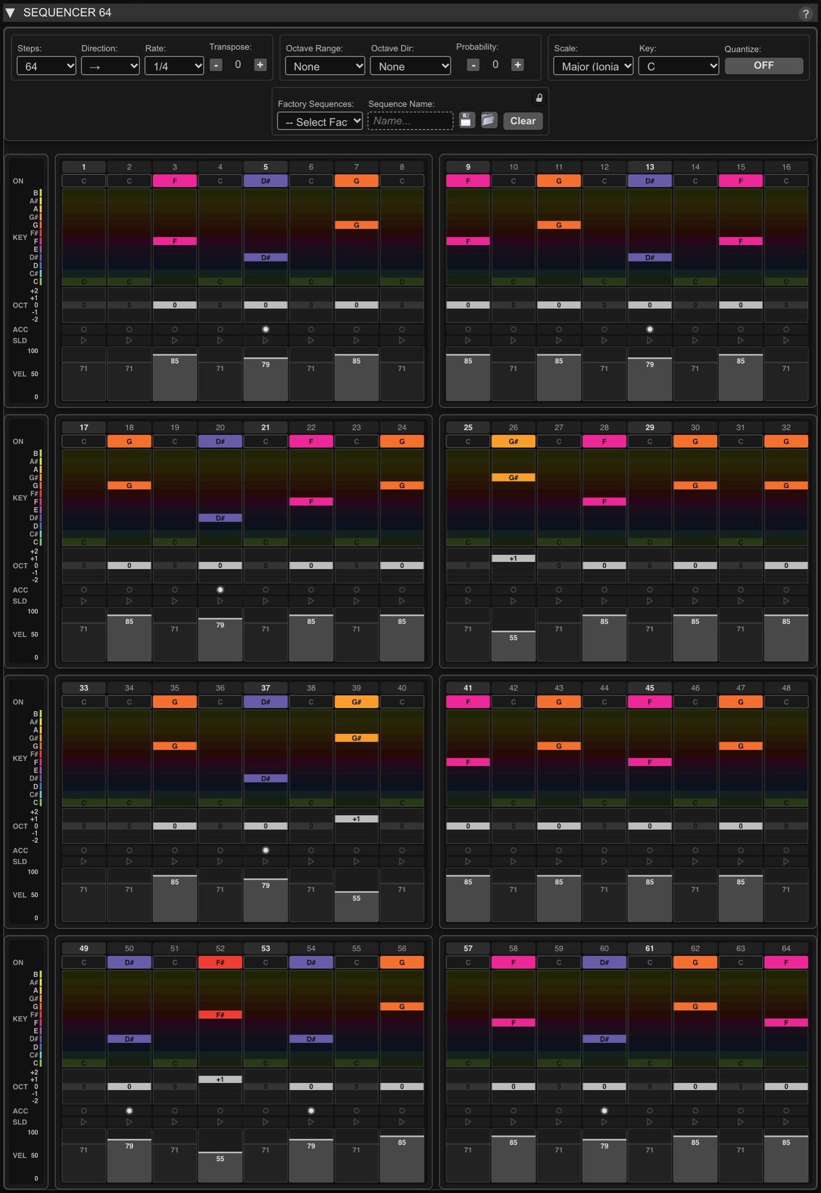 Icosmo Matrix Synth: the 64-step sequencer filled with the astro keys of the moment