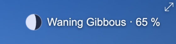 Icosmo Sky Clock: the Moon phase Waning Gibbous, 65 percent
