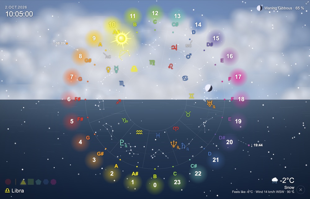 Icosmo Sky Clock: snow